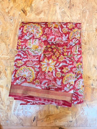 Pure Maheshwari saree bagru print