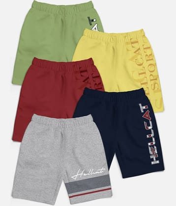 HELLCAT Pack of 5 Cotton Blend Shorts For Boys ( Multi Color )