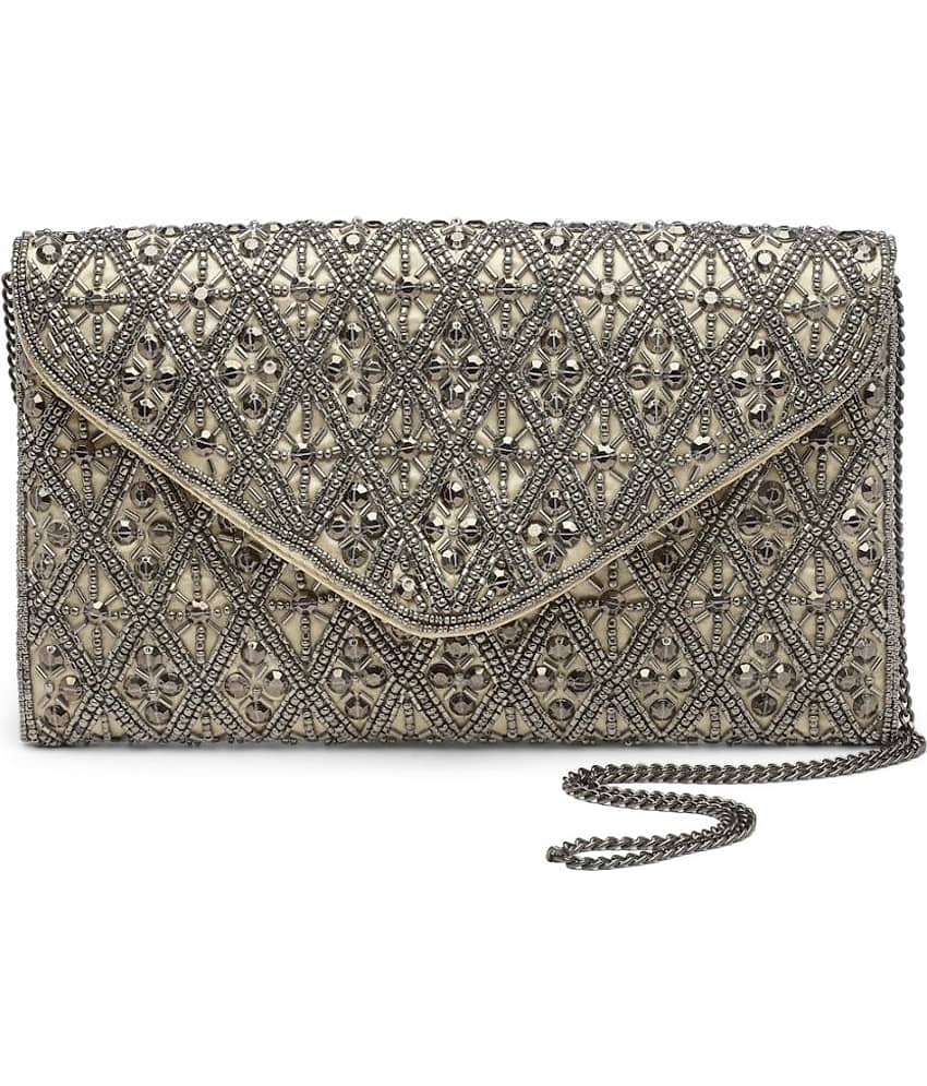 Anekaant Sling Bag Fabric Set of 1 ( Gold )