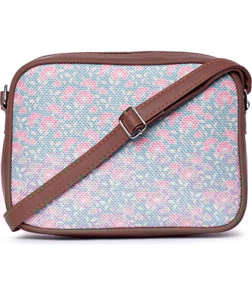 Zouk Sling Bag Jute Set of 1 ( Blue )