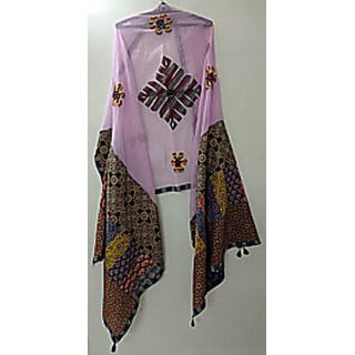 Applique Ajrakh Printed Dress Suit Material