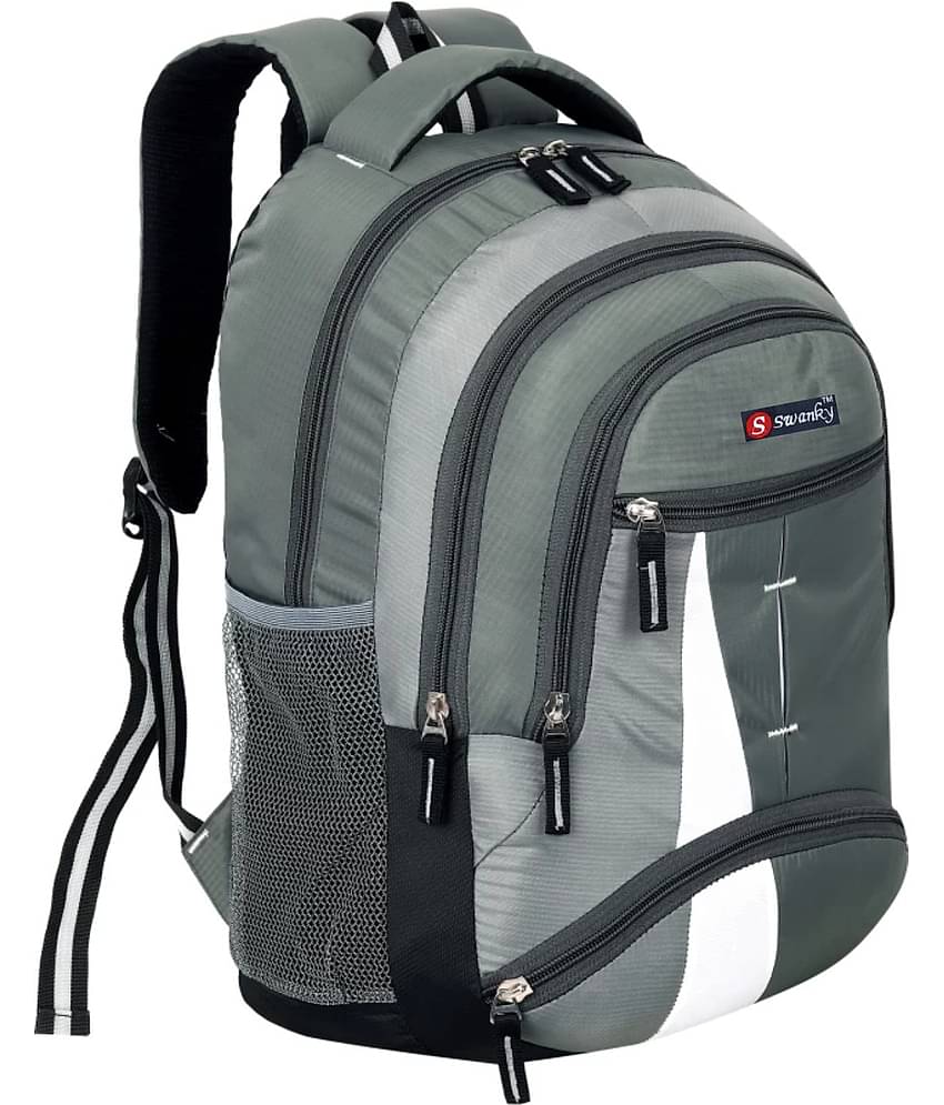 Swanky Grey Polyester Backpack For Kids