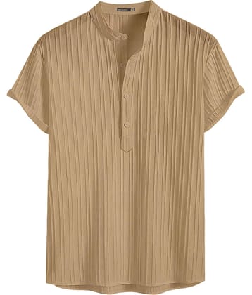 color bucket Cotton Blend Striped Shirt Style Kurta For Men ( Cream )