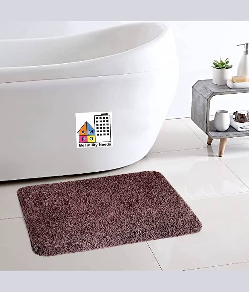AMRO Beautility Needs Anti-skid Microfibre Bath Mat 40x60 cm ( Pack of 1 ) - Brown