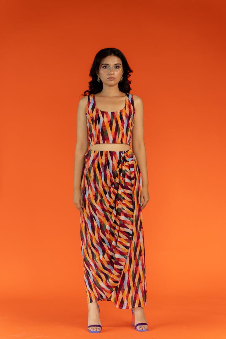 Ritoo draped skirt set-S