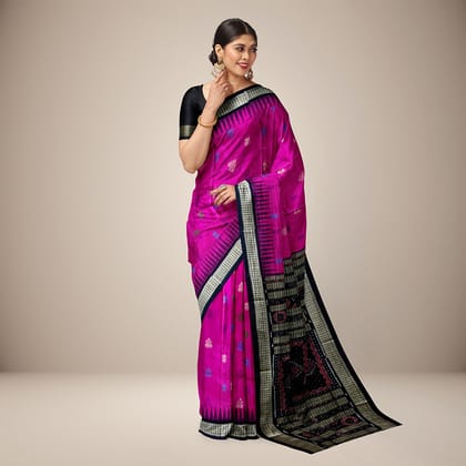 Bandha Anchal Bomkai Silk Saree