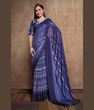 Rekha Maniyar Chiffon Embellished Saree With Unstitched Blouse Piece ( Pink )