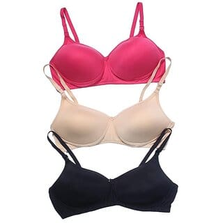 MINHA  Women's Cotton-Padded Wirefree  Everyday Bra  Pack of 3 ( random colour )