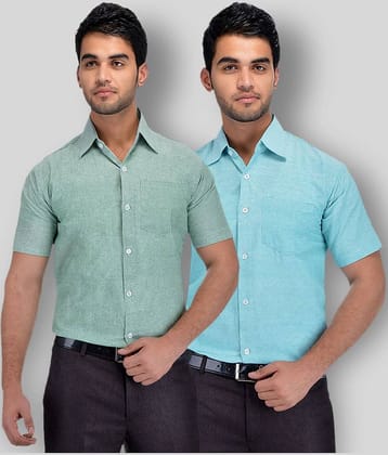 DESHBANDHU DBK - Multicolor Cotton Regular Fit Men's Formal Shirt (Pack of 2)