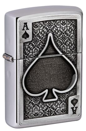 Zippo Ace Of Spades Emblem Windproof Pocket Lighter