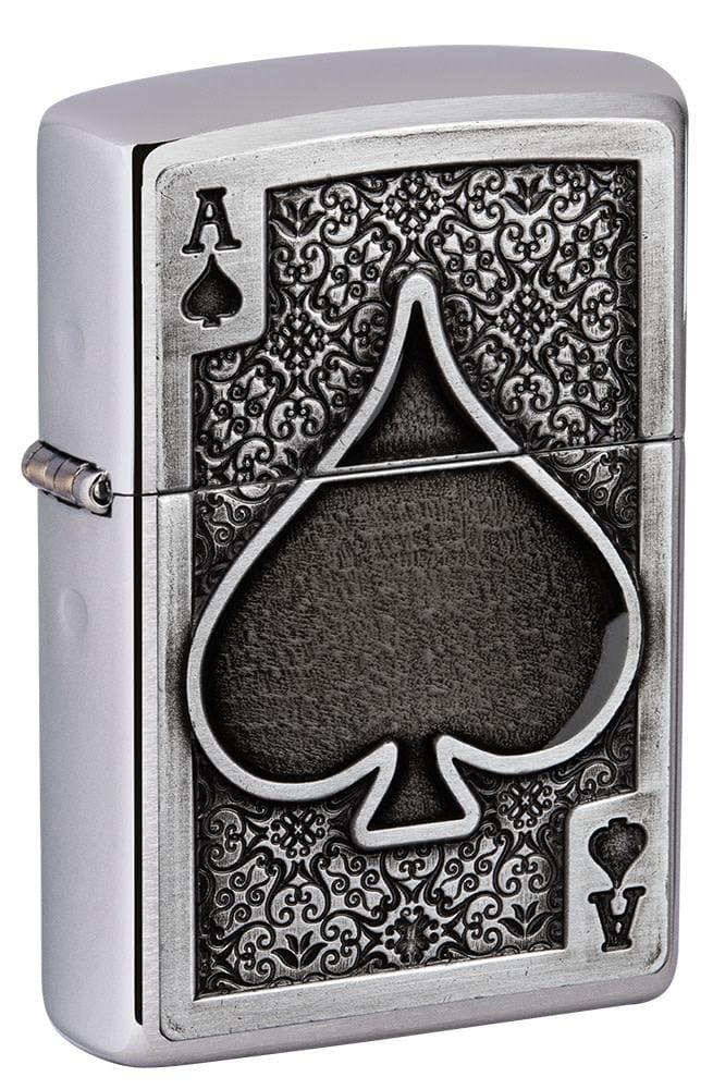 Zippo Ace Of Spades Emblem Windproof Pocket Lighter