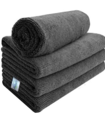 SOFTSPUN - Microfibre Hand Towel ( 50x70 ) cm 301-350 -GSM ( Pack of 4 ) Gray