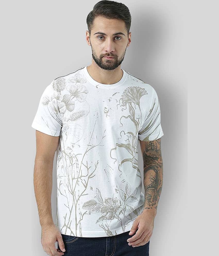 Huetrap Pack of 1 Cotton Regular Fit Men's T-Shirt ( White )