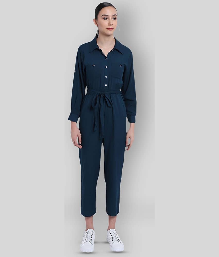 The Dry State - Navy Blue Rayon Regular Fit Women's Jumpsuit ( Pack of 1 )