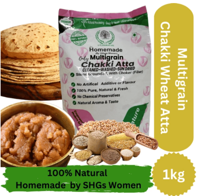 Multigrain Chakki Atta Homemade with Fiber