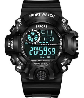Viser Black Dial Digital Watch for Boys Black Sports Watch Boys Stylish Water Resistance Digital Watch - For Boys