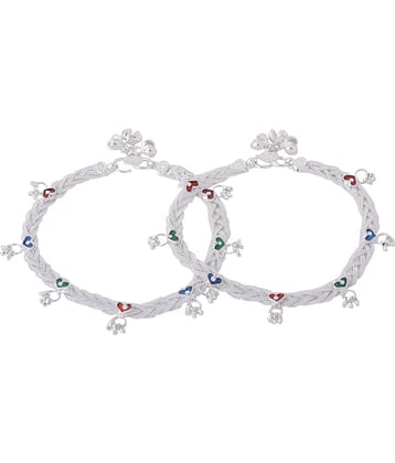 VIRAASI - Silver Anklets ( Pack of 1 )