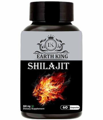 EARTH KING Shilajit Capsule Supports Strength, Stamina & Energy - 500mg 60 Capsules (Pack of 1)