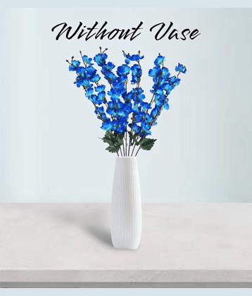 REAL PBR - Blue Cherry Blossom Artificial Flowers Bunch ( Pack of 1 )