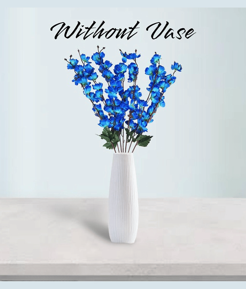 REAL PBR - Blue Cherry Blossom Artificial Flowers Bunch ( Pack of 1 )
