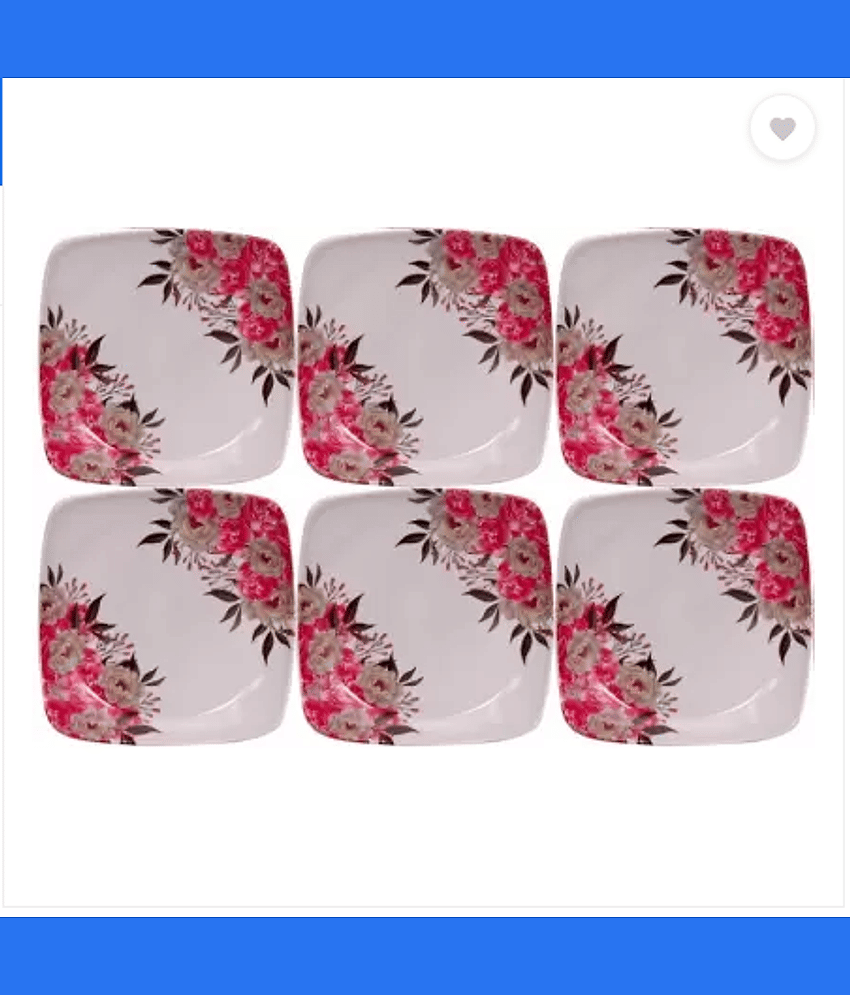 Carnival 6 Pcs Melamine Multi Color Half Plate
