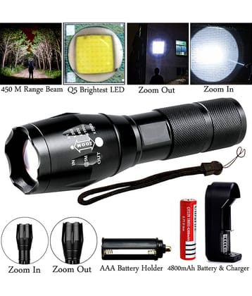 500M Zoomable 5Mode 12W Flashlight Torch Waterproof Chargeble - Pack of 1