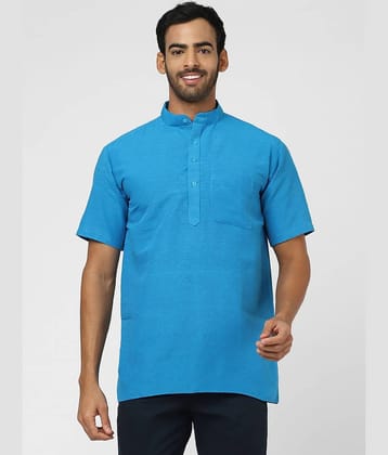 DESHBANDHU DBK - Blue Cotton Men's Regular Kurta ( Pack of 1 )