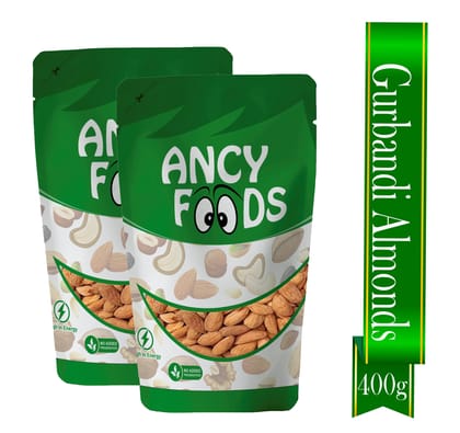 Ancy Gurbandi Almonds 400 Grams (200 Grams X 2) with Rich Flavor, High Antioxidant Content, and Brain-Boosting Nutrition for Daily Vitality and Wellness |Packed with Energy to Support Kids’ L Ancy Gurbandi Almonds 400 Grams (200 Grams X 2) with Rich Flavor, High Antioxidant Content, and Brain-Boosting Nutrition for Daily Vitality and Wellness |Packed with Energy to Support Kids’ L