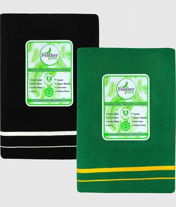 Feather Green - Multicolor Cotton Men's Lungi ( Pack of 2 )