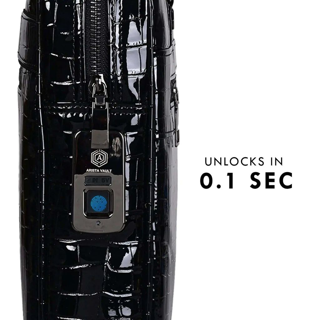 Croc-Textured Fingerlock Smart Laptop Bag