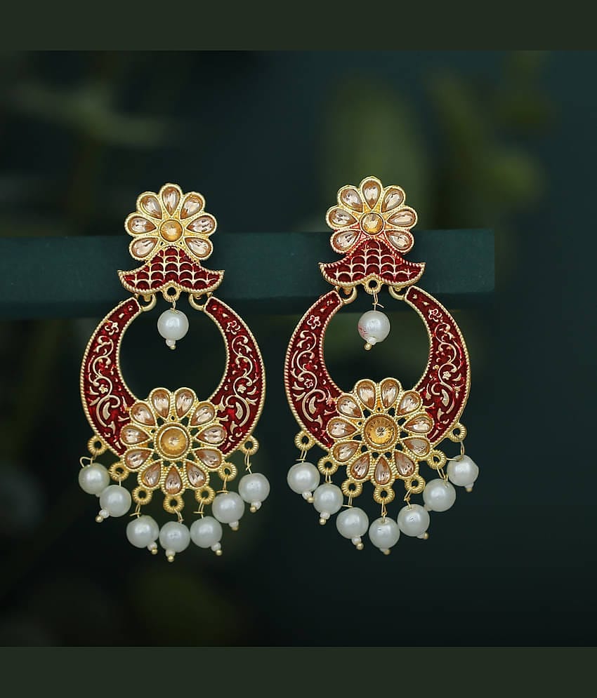Sukkhi Adorable LCT Gold Plated Mint Collection Pearl Chandelier Earring for Women