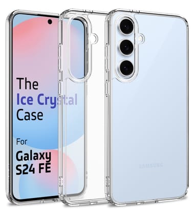 Ice Crystal Series Hybrid Transparent PC Military Grade TPU Back Cover for Samsung Galaxy S24 FE 5G, 6.7 inch, Crystal Clear