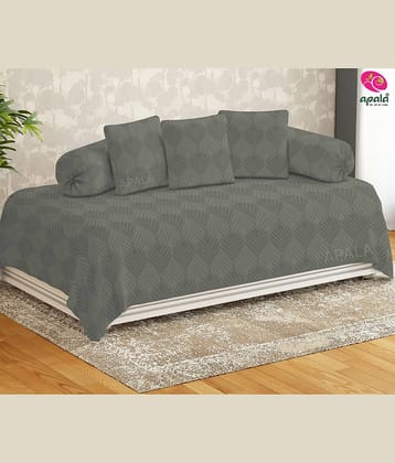 Apala Microfibre Solid Diwan Set 6 Pcs - Gray