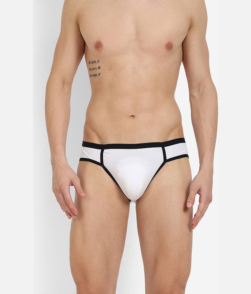 La Intimo Pack of 1 Cotton Blend Briefs For Men's ( White )