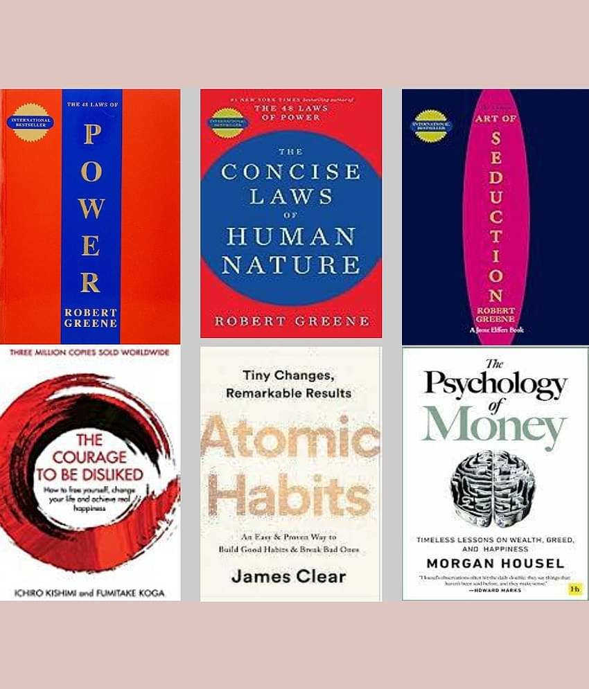 Concise Art Of Seduction + 48 Laws Of Power + The Concise Laws Of Human Nature +Atomic Habits + The Psychology of Money + The Courage To Be Disliked