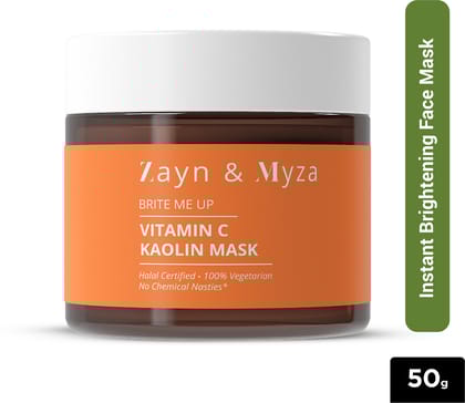 ZM Zayn & Myza Vitamin C Kaolin Cream Face Mask - For Glowing, Hydrated & Nourished Skin I No Chemical Nasties, For All Skin Types, 50 g