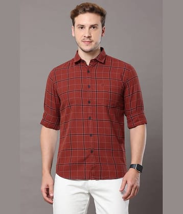 Cool Colors - Rust 100% Cotton Slim Fit Men's Casual Shirt ( Pack of 1 )