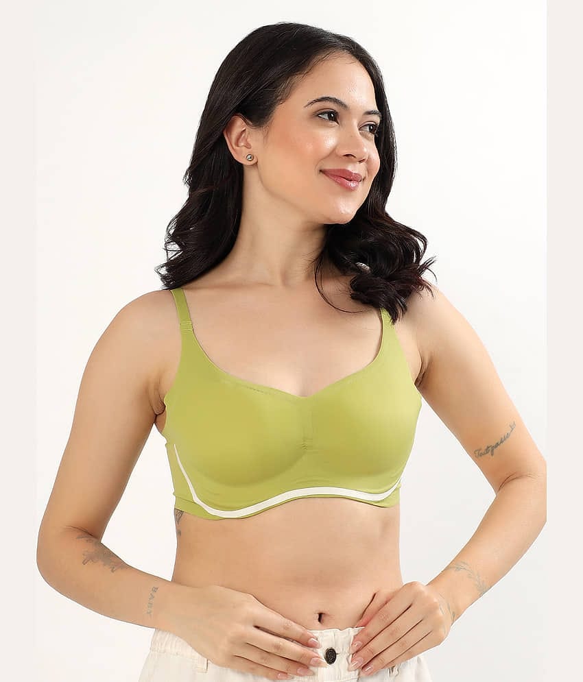 PARKHA Pack of 1 Nylon Heavily Padded T-Shirt Bra For Women ( Green )
