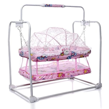 Bhasin Mobile Swing Compact Cradle Jhulla With Mosquito Net , Safe Confirtable And Deep For 0+ Month Baby