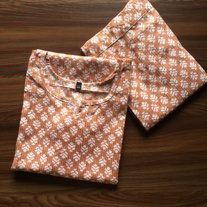 Brown Leaf - Cord Set - Pure Cotton-46 - 3XL