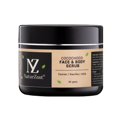 NaturZest Cocochoco Face And Body Scrub, 30 gm (For gentle and sensitive skin)