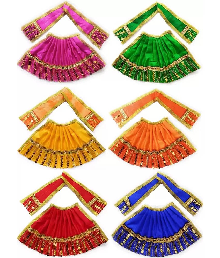 God Idol Vastra 5 cm (Pack of 6) Krishna dress