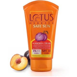 Lotus Herbals Safe Sun Sunblock Spf 30 Pa++ Black Plum Extract Suitable For Indian Summers, Water Proof 100G