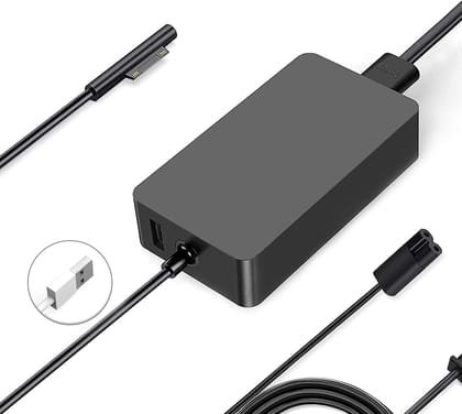 Hi-Lite Essentials 44W for Microsoft Surface Pro X 3/4/5/6/7 Power Supply Compatible with Surface Book Laptop/Tablet Surface Go AC Adapter Works with 36W & 24W