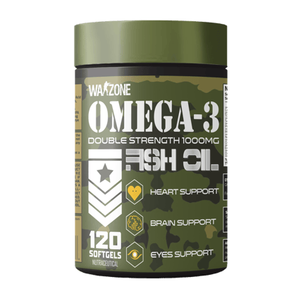 Warzone Nutrition I Omega-3 I Double Strength 1000 MG I Fish Oil I Heart Support I Brain Support I Eye Support I Nutraceutical I 120 Softgels