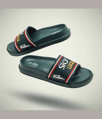 ASIAN SLIDER-78 Olive Men's Slide Flip Flop
