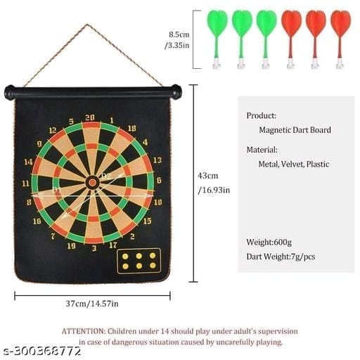Magnetic Dart Board with 6 Darts for Kids and Adults