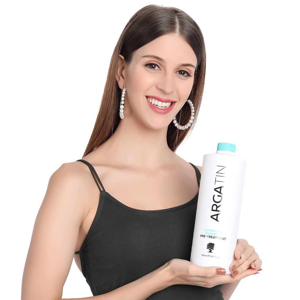 Argatin Clarifying Shampoo Pre-Treatment For All Hair Types, Straightening, Smoothing, Deep Nourishment, 1000Ml, White, Unscented, Unisex Adult