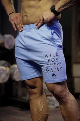 Wild For These Gains Short (Sky Blue)-S