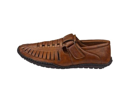 VKC Debon DG55118 Brown Men's  Synthetic Leather Sandal - UK 6